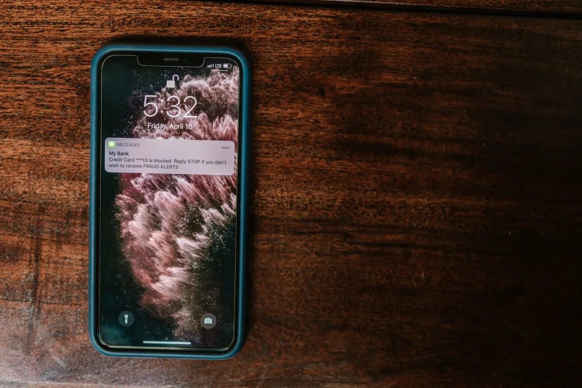Homeowner receiving a high water alert notification on a smartphone