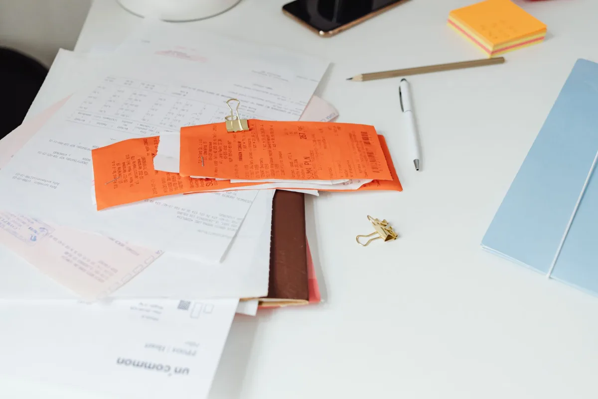 Close-up of an itemized repair estimate with line items and totals