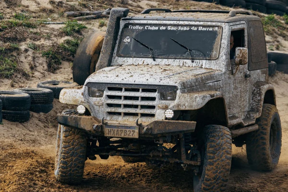 Heavy truck tire leaving deep ruts in soft ground