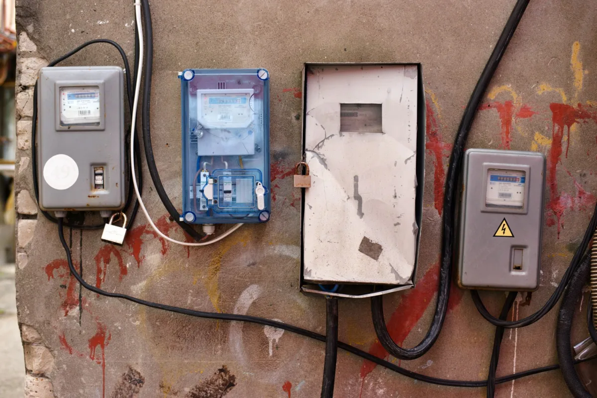 Hand resetting a tripped breaker in a home electrical panel