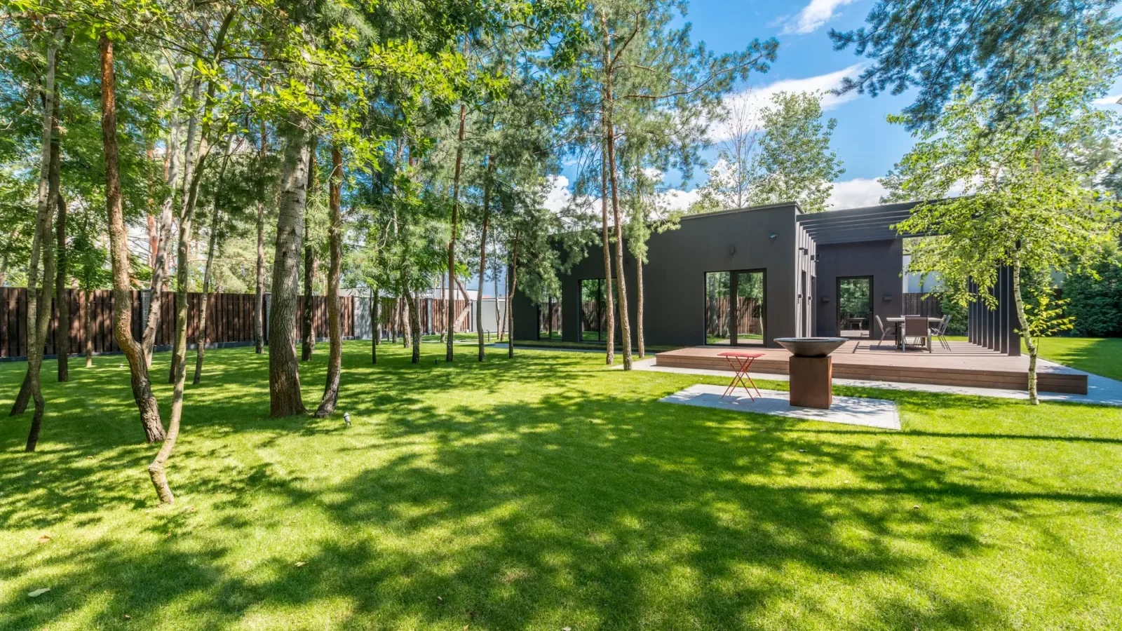 Single-family home with a large green lawn typical of a septic property
