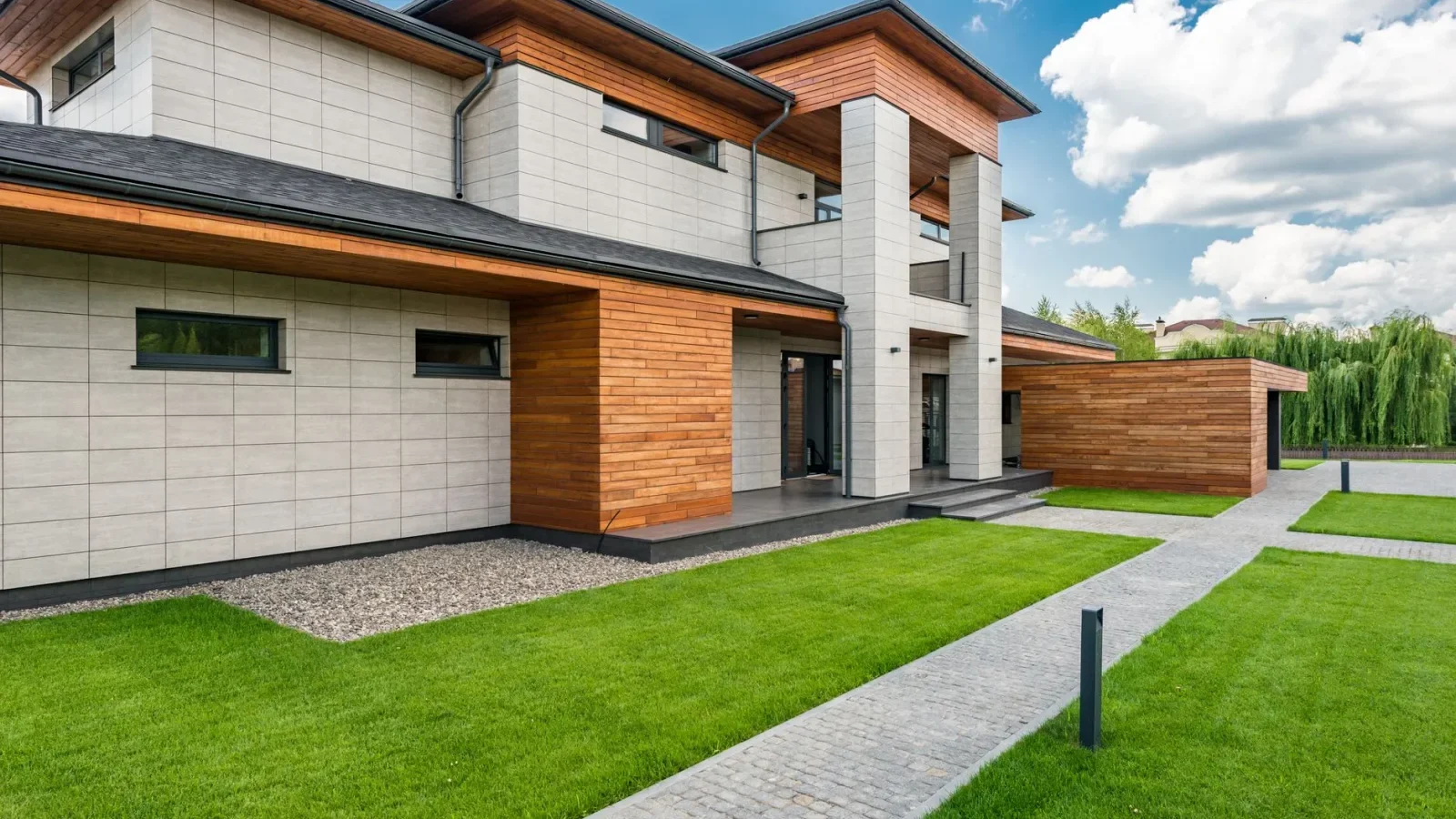 Grassy backyard lawn covering a buried septic leach field